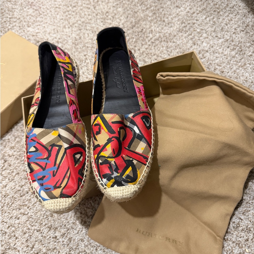 Burberry Artistic Red and Yellow Espadrilles